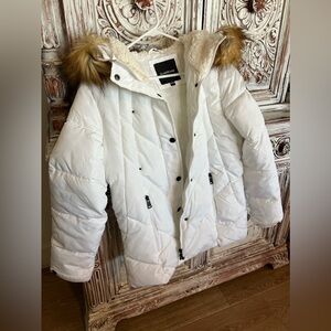 Bebe white puffer jacket